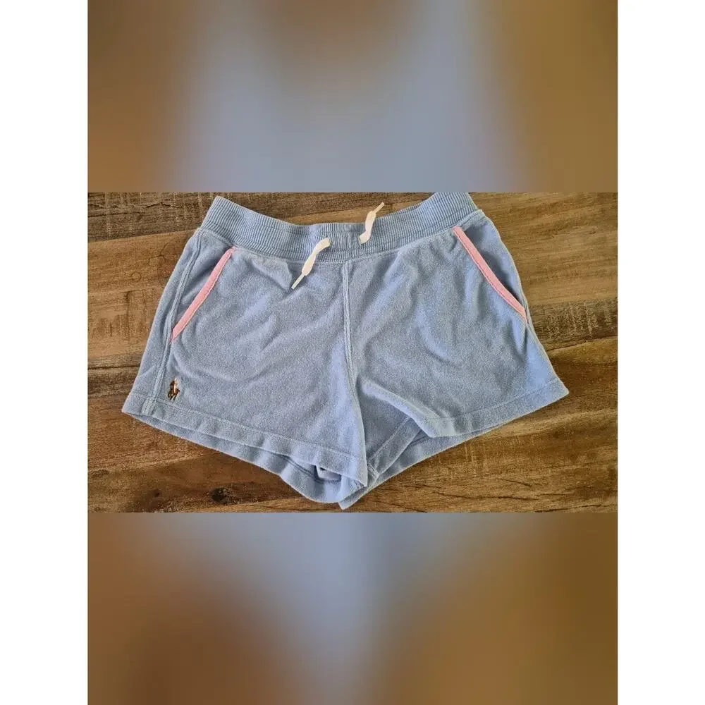 Polo Ralph Lauren Girls Shorts Bundle Size 8-10  Blue White 2pc Set.